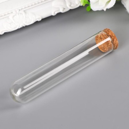 Decor for creativity Glass "A tube with a cork" 35 ml 12x2x2 cm-1
