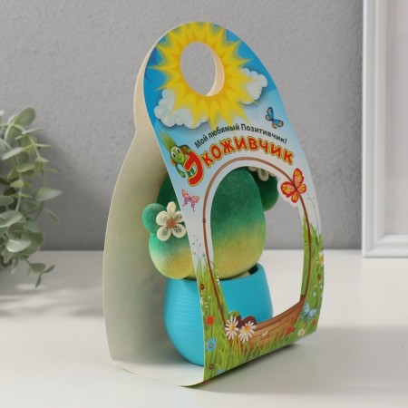 Growing gift Eco -Zhizhivchik "Cactus in a pot" Blue-6