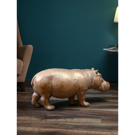 Figure "Hippo", polystone, 41 cm, color copper-1