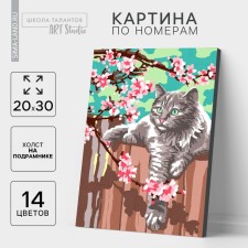 Picture on numbers on canvas with a subframe 