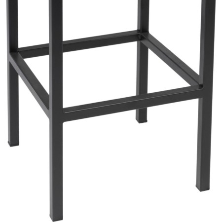 Stool Bar loft Metal/fabric, black/brown 35x35x65 cm-5