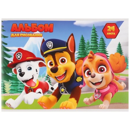 Album for drawing A4, 24 sheets 100 g/m², on a clip, puppy patrol-1