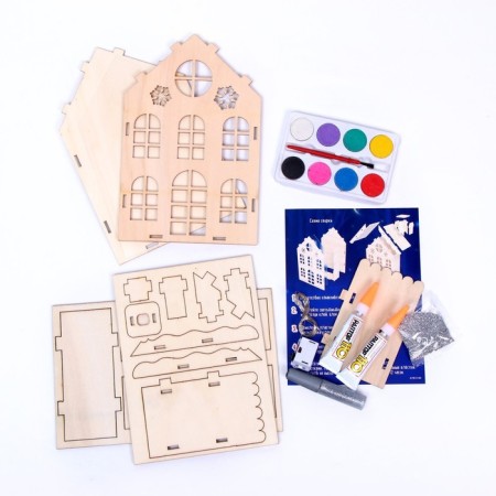 Set for creativity "New Year's nightlight made of wood"-2