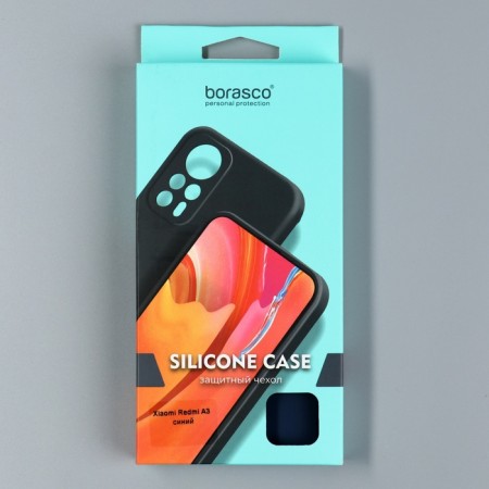 Borasco Mate case for Xiaomi Redmi A3, silicone, matte, blue-3