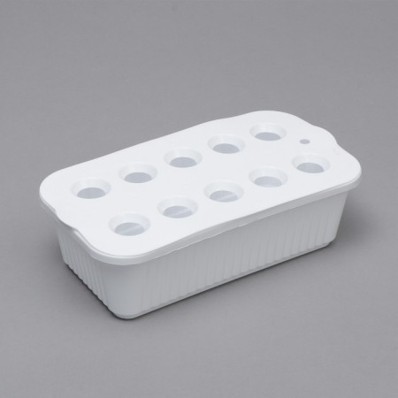 Box for growing green onions, 29 × 16 × 8.5 cm, 2.5 l, 10 holes, white, Greengo-1