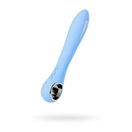 Vibrator with electrostimulation Galvani Vibe, silicone, blue color, 21 cm
