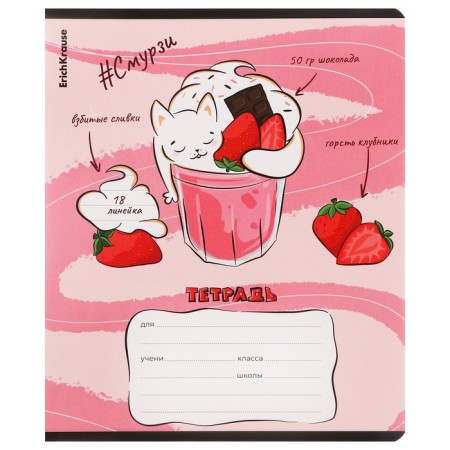 Notebook of 18 sheets in the Erichkrause "Smoothy", cover coated cardboard, mix-7