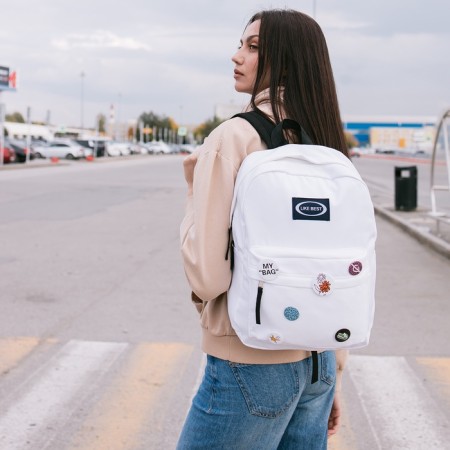 Youth backpack from lightning textiles, 4 pockets, white color-6