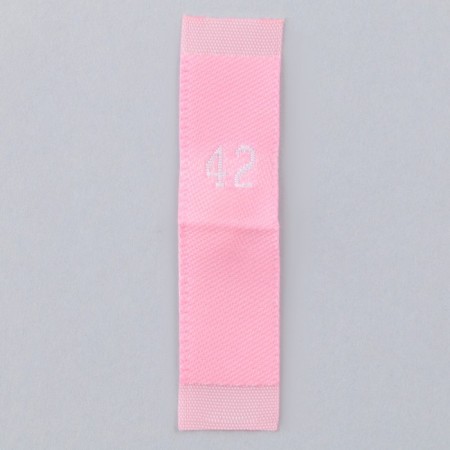 Textile strip "42", 4.6 x 1.1 cm, pink color-3