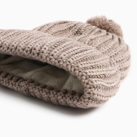 Female Winter hat, beige color, size 56-60-1