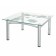 Table Robert 2M, 750x750x430, metallic/ins. glass