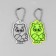 The reflective element "owl", bilateral, 4.2 × 6 cm, color mix