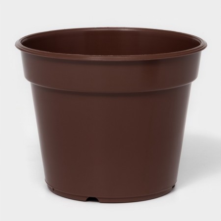 Pot for flowers with a pallet of 1 liter, brown color-1