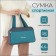 Lightning bag, external pocket, textura, gray/turquoise color