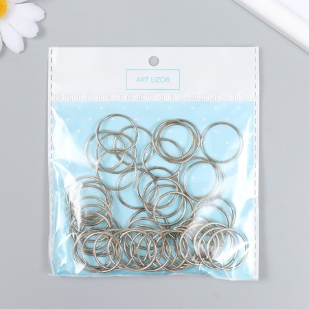 Ring connective metal silver 2.2x2.2 cm set 50 pcs-2