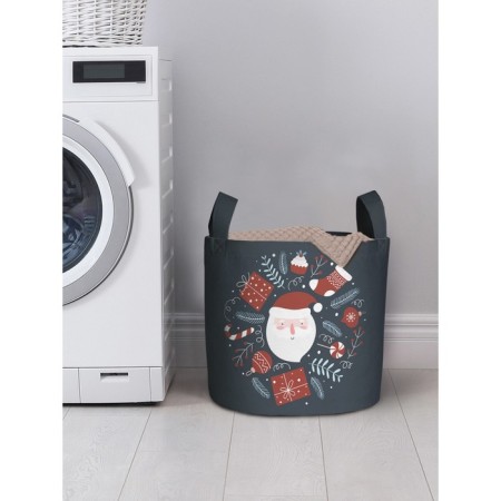 Basket for storing things "Happy Santa Claus", size 35x35 cm