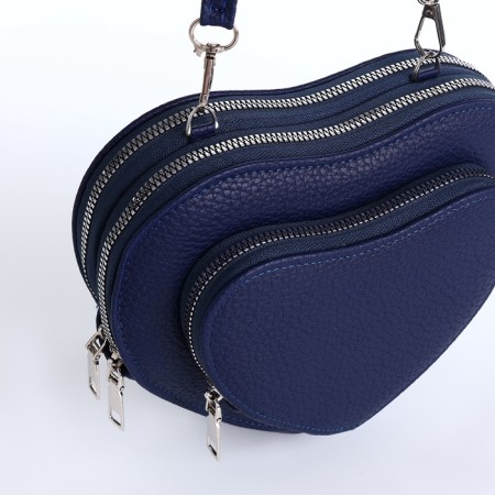 Bag Women's Cross-Bodi with a zipper, blue color-4