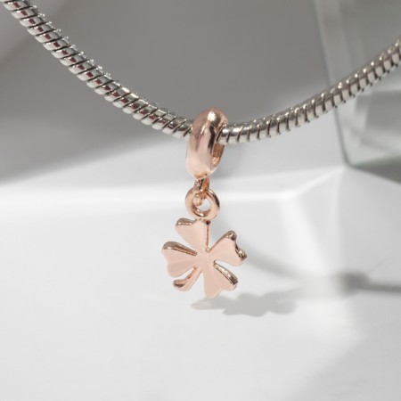 Suspension "Clover" Simple, color pink gold-1