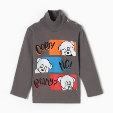 Turtleneck for boys, graphite color, height 86 cm