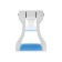 Luazon phone stand, folding, reinforced, adjustable height, white/blue