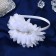 Hair cap "Rosie" three flowers, 0.5 cm, white