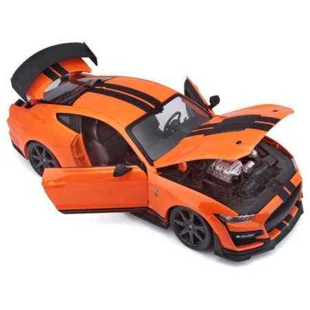 MASTO DIE-CAST 2020 Ford Shelby GT500 machine, opening doors, 1:18, Orange color-6