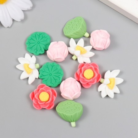 Decor for creativity plastic "Flower" mix 2x2 cm