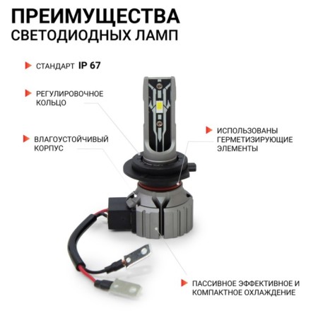 LED AUTOPROFI, H7, 12V / 15W, 6000K, 4000LM lamp, 2 pcs in a set-2