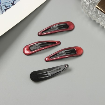 Invisible hair "Hadley" (set 4 pcs) 5 cm, red-2