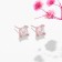 Earrings with rhinestones Xuping Cuts, square, white color in pink gold