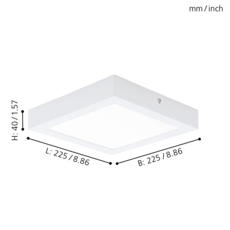 Fueva lamp 1 18W LED 4000K white 22.5x22.5x3.5 cm-1