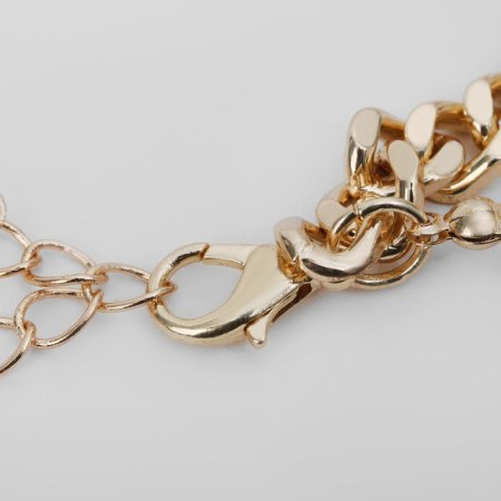The necklace "chain" with beads, white color in gold, l = 45cm-3