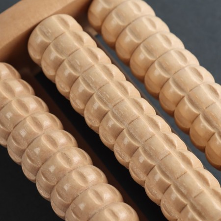 Feet massage "Drum", 3 rollers with spikes, wooden, 11.5 × 7.7 × 3.5 cm-6