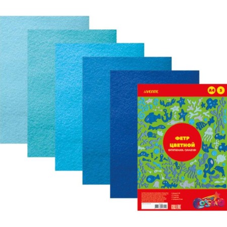 Fetr Color Soft A4 DEVENTE. "Shades of blue" 5 colors, 5 sheets, thickness 2 mm