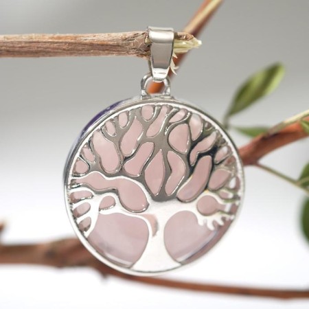 Suspension wood in the circle "Quartz Pink"