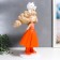 Polystone souvenir "Girl with a cat in a hairstyle, in orange" 46 cm