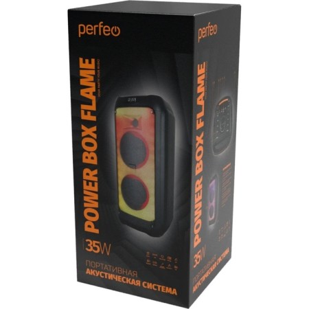 Portable karaoke system Perfeo Power Box 35 Flame, 35 W, AUX, USB, SD, BT, Black-3