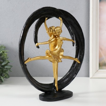 Souvenir Polystone "Gymnasts. Abstraction" Gold with black 25x7x27 cm-1