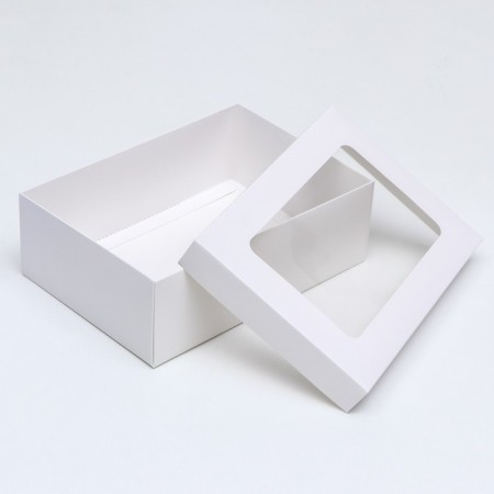 The box is folding, the lid is, with the window, white, 24 x 17 x 8 cm-3