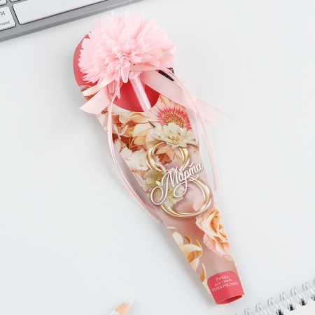Handle Blue Blue Paste 1.0 mm “March 8” Chrysanthemum with ribbons-5