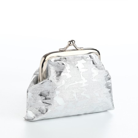 Women's wallet on the farmar, silver color-2