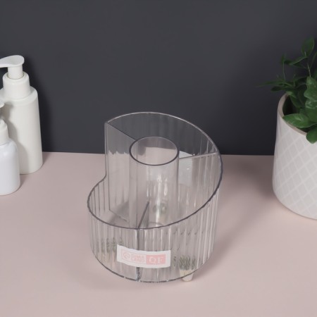 Organizer for storing cosmetics "Cristal", 4 sections, d = 12 × 12.5 cm, the color is transparent-4