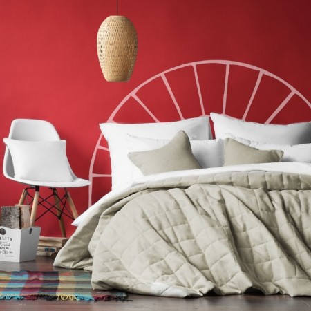 Jerry set: cover 160 x 220 cm, pillowcase 40 x 40 cm - 2 pcs, beige color-1