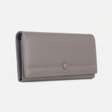 Women's wallet on the button, gray color