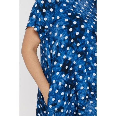 Female dress, size 66, blue color-3