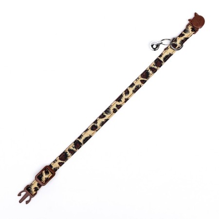 Koshachi collar with a cat's -shaped buckle, 26 x 1 cm, beige-3