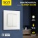 Silent Glossy Glass, 10 A, 2 keys, hidden, glass, white
