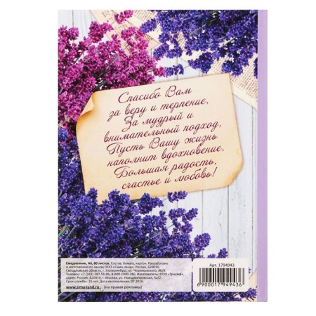 Diary "Beautiful Teacher", hard cover, A6, 80 sheets-5