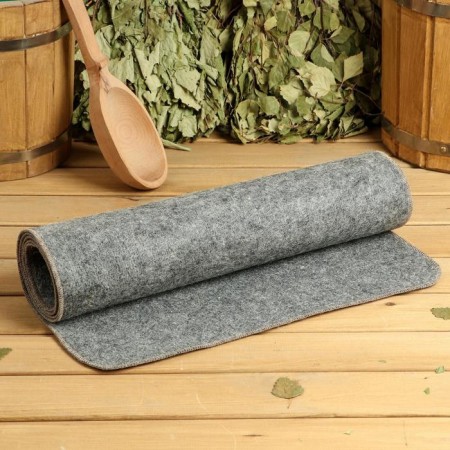 A sunbed for a bath "with a light steam", felt, gray, 150x50cm