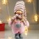 Interior doll "Girl in pink overalls and in pink cap" 49x8x14 cm